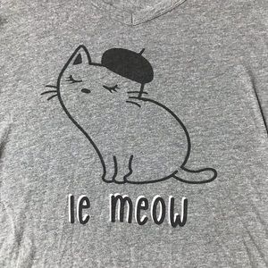 Jenni Tops - Le Meow Grey V-neck T-shirt Jenni Tops - Le Meow Grey V-neck T-shirt